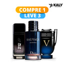 Kit 3 Perfumes Masculinos Elite: Sauvage, Invictus Victory, 212 VIP Black 100ml