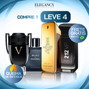 Kit Essencial 4 Perfumes Masculinos Elegancy 100ml: 1 Million, 212 Black, Invictus, Bleu