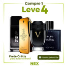 Kit Essencial 4 Perfumes Masculinos Importados: 1 Million, 212, Invictus, Bleu 100ml