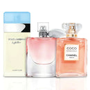 Trio Essencial Perfumes Femininos: La Vie Est Belle, Mademoiselle, Light Blue 100ml