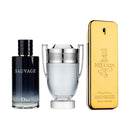 Combo Essencial 3 Perfumes Masculinos: Sauvage, Invictus, 1 Million - Fragrâncias Duradouras de Luxo