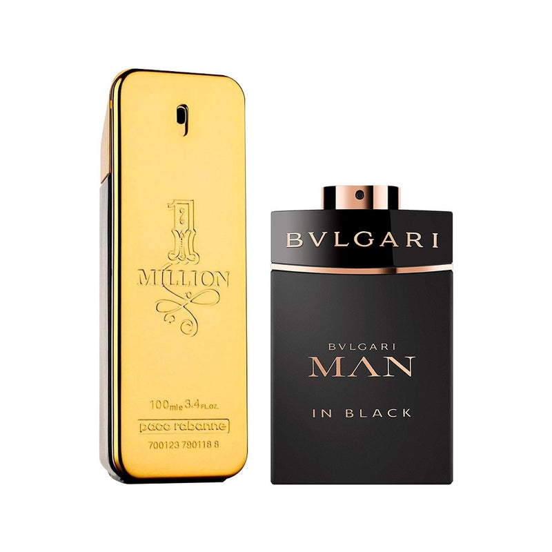Kit Perfumes Masculinos Marcantes: 1 Million Paco Rabanne e Bvlgari Man in Black