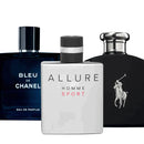 Combo Premium 3x 100ml: Allure Sport, Bleu de Chanel, Polo Black