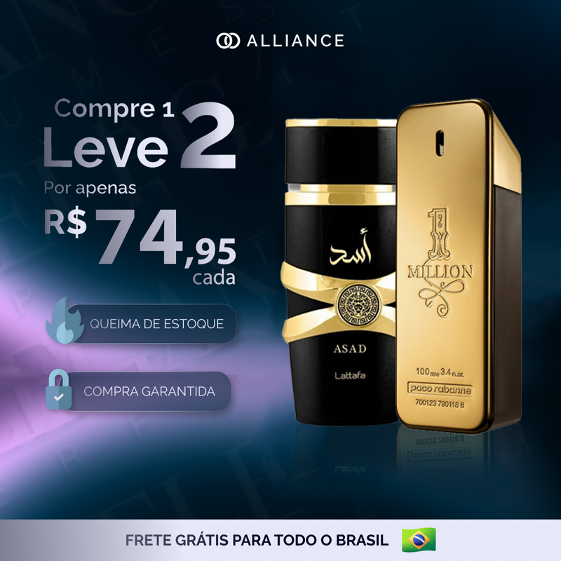 Kit Perfumes Masculinos Importados Lattafa Asad e 1 Million 100ml Edição Especial